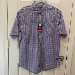 Van Heusen Flex 15-15 1/2 Stretch Non Iron Button Short Sleeve Medium Shirt